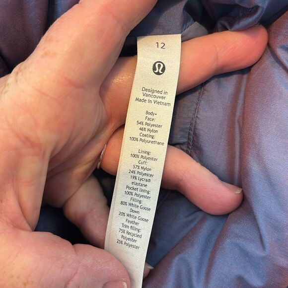 Lululemon women’s 10 wunder puff 600 down fill jacket heathered wild indigo - Picture 11 of 14